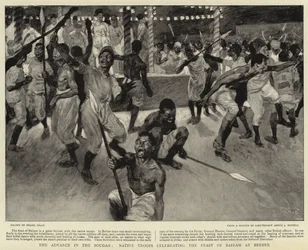 The Advance in the Soudan, Native Troops Celebrating the Feast of Bairam at Berber